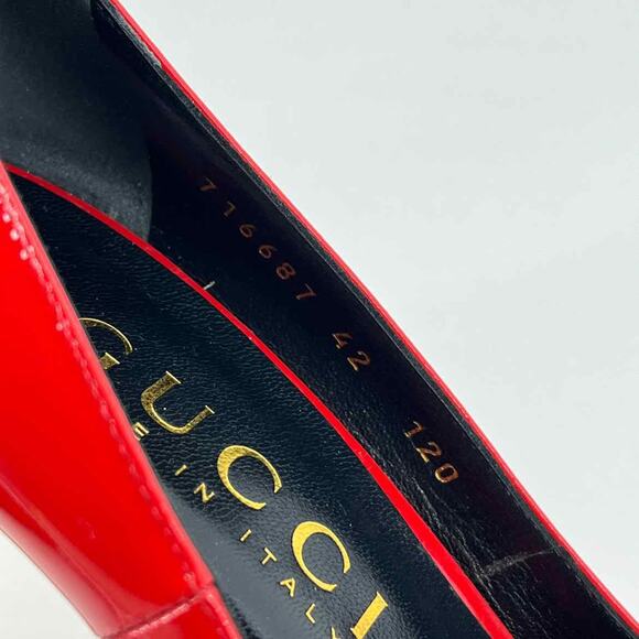 Shoe Size 12 Gucci Red PATENT Luxury - Pumps - Picture 10 of 11